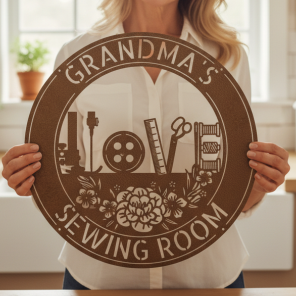 Custom Metal Wall Art - Personalized Sewing and Quilting Sign
