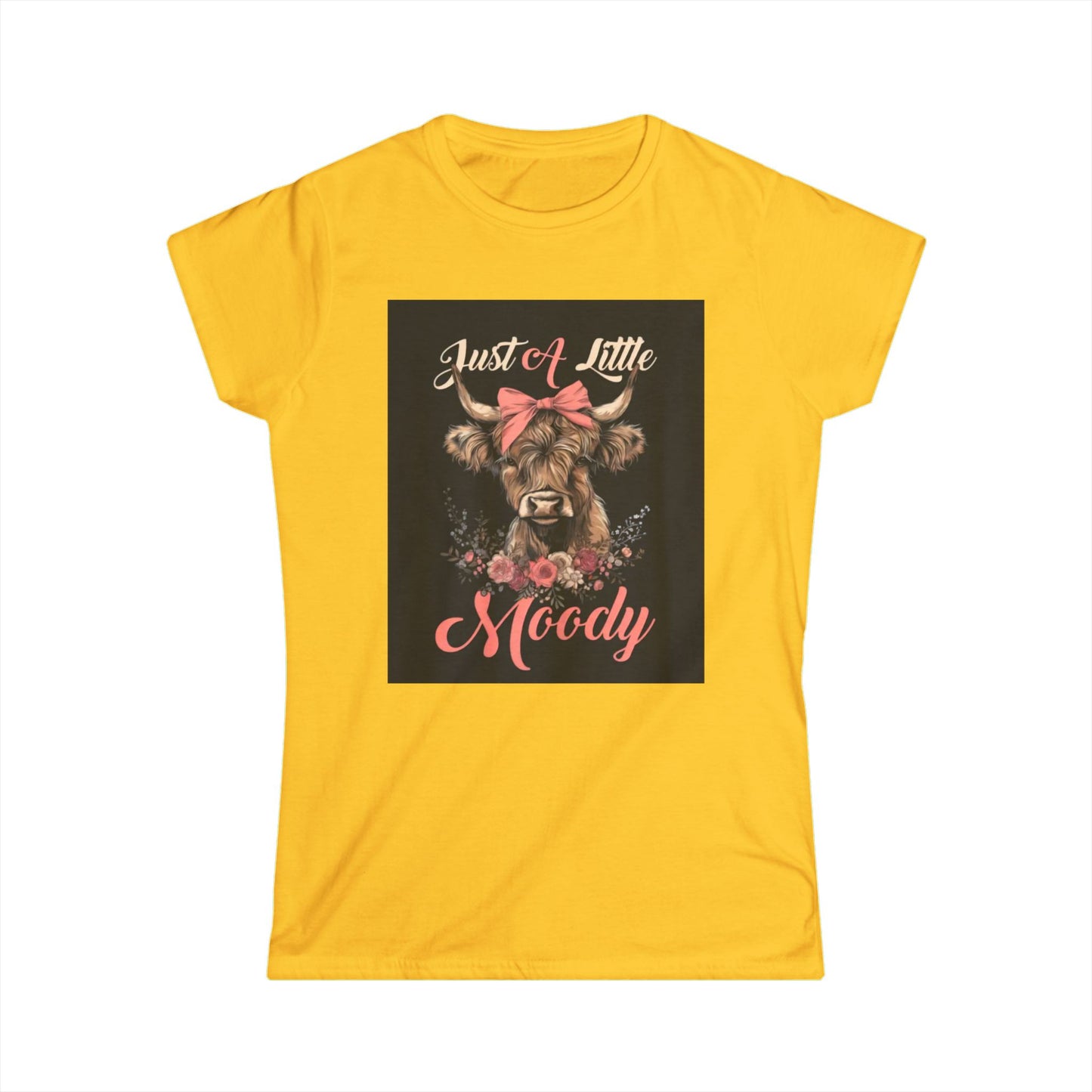 Funny Highland Cow Women's Tee Shirt, Cute Cattle Graphic T-Shirt, Comfy Cow Shirt, Hilarious Farm Animal Top, Quirky Cow Tee, Soft Cotton