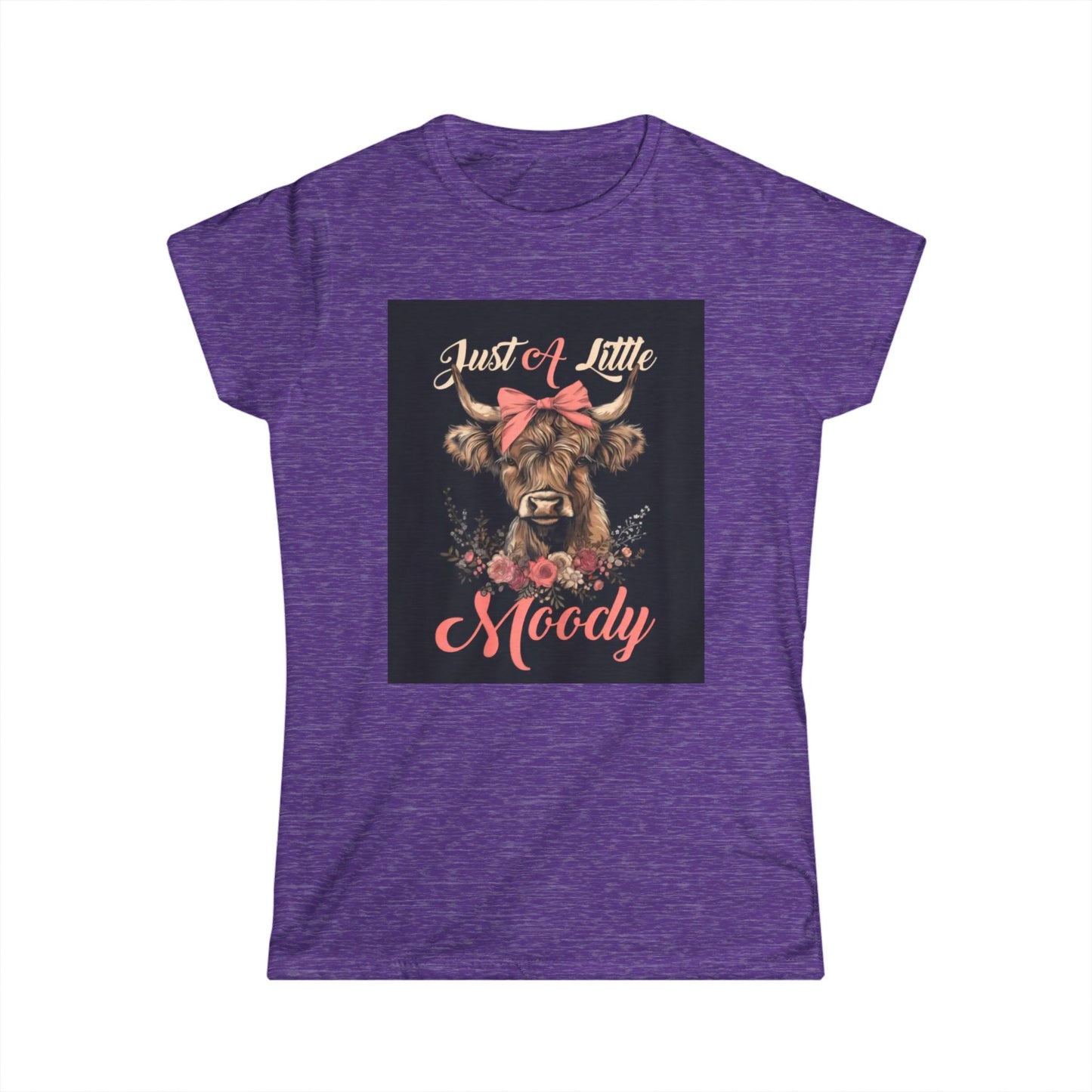 Funny Highland Cow Women's Tee Shirt, Cute Cattle Graphic T-Shirt, Comfy Cow Shirt, Hilarious Farm Animal Top, Quirky Cow Tee, Soft Cotton