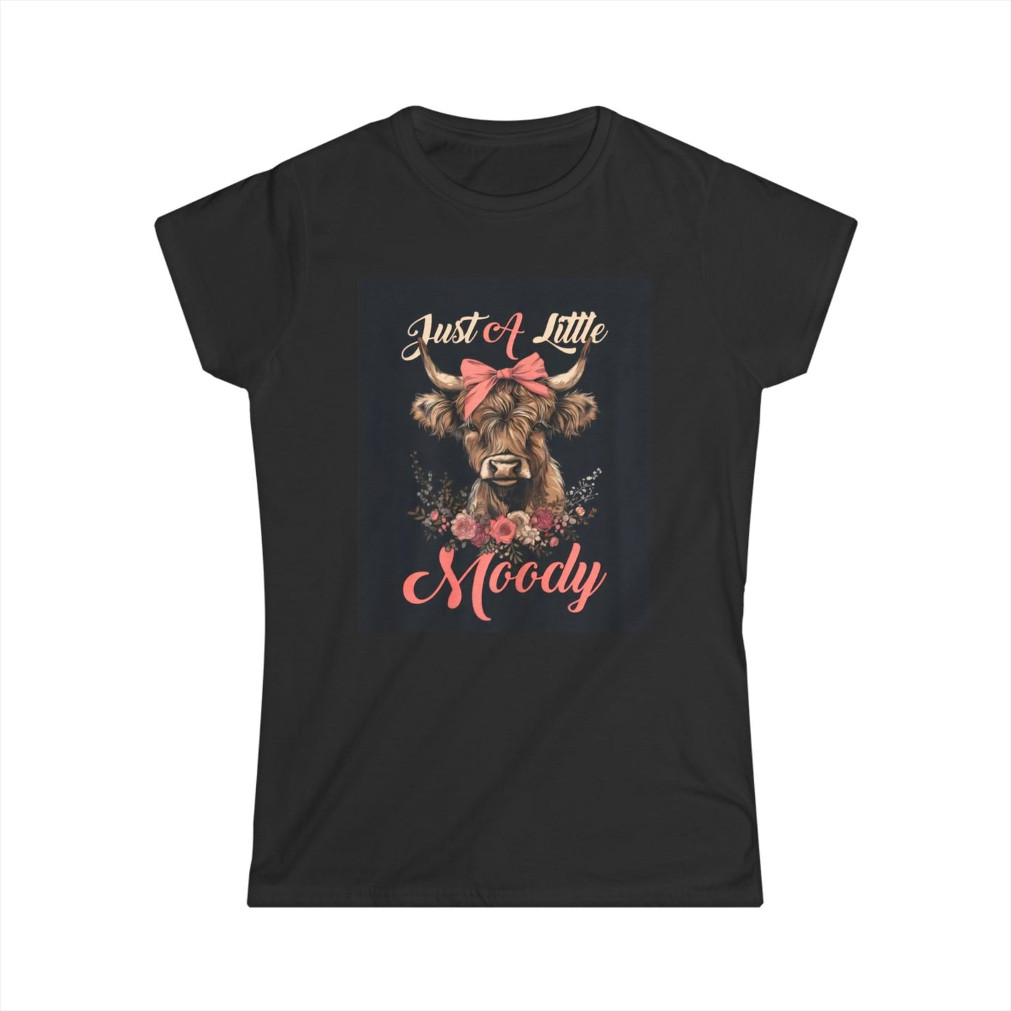 Funny Highland Cow Women's Tee Shirt, Cute Cattle Graphic T-Shirt, Comfy Cow Shirt, Hilarious Farm Animal Top, Quirky Cow Tee, Soft Cotton