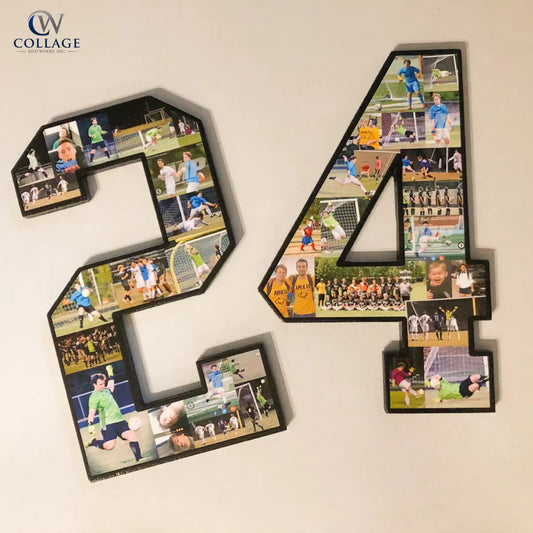 15 Inch Personalized Soccer Collage Numbers – "A One-Of-A-Kind Gift!"