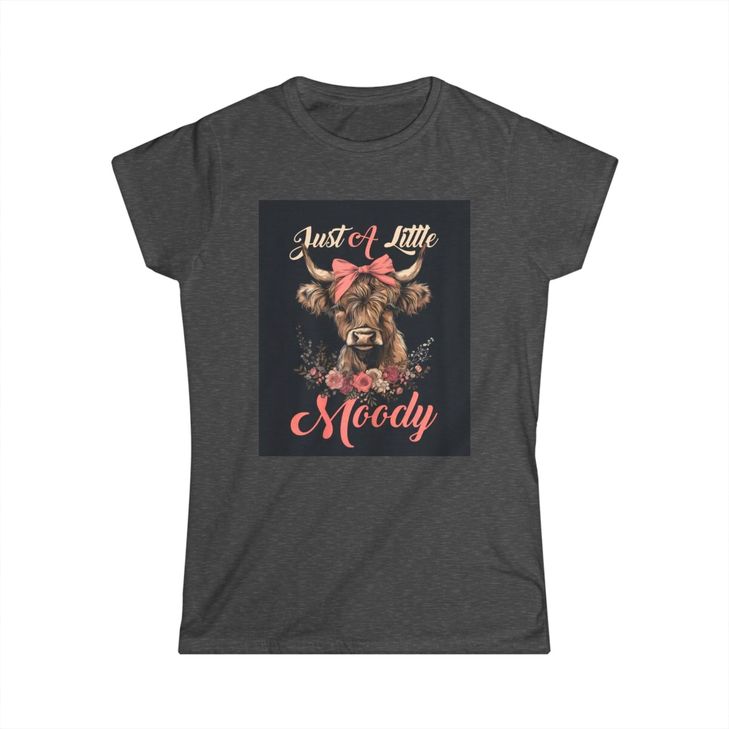 Funny Highland Cow Women's Tee Shirt, Cute Cattle Graphic T-Shirt, Comfy Cow Shirt, Hilarious Farm Animal Top, Quirky Cow Tee, Soft Cotton
