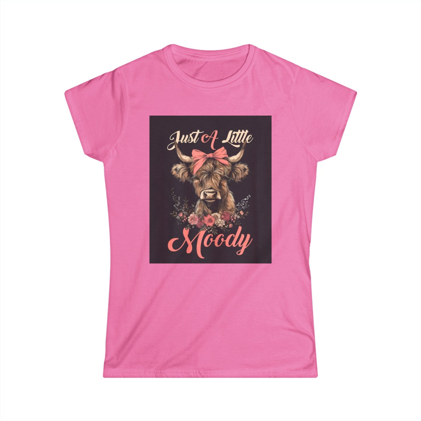 Funny Highland Cow Women's Tee Shirt, Cute Cattle Graphic T-Shirt, Comfy Cow Shirt, Hilarious Farm Animal Top, Quirky Cow Tee, Soft Cotton