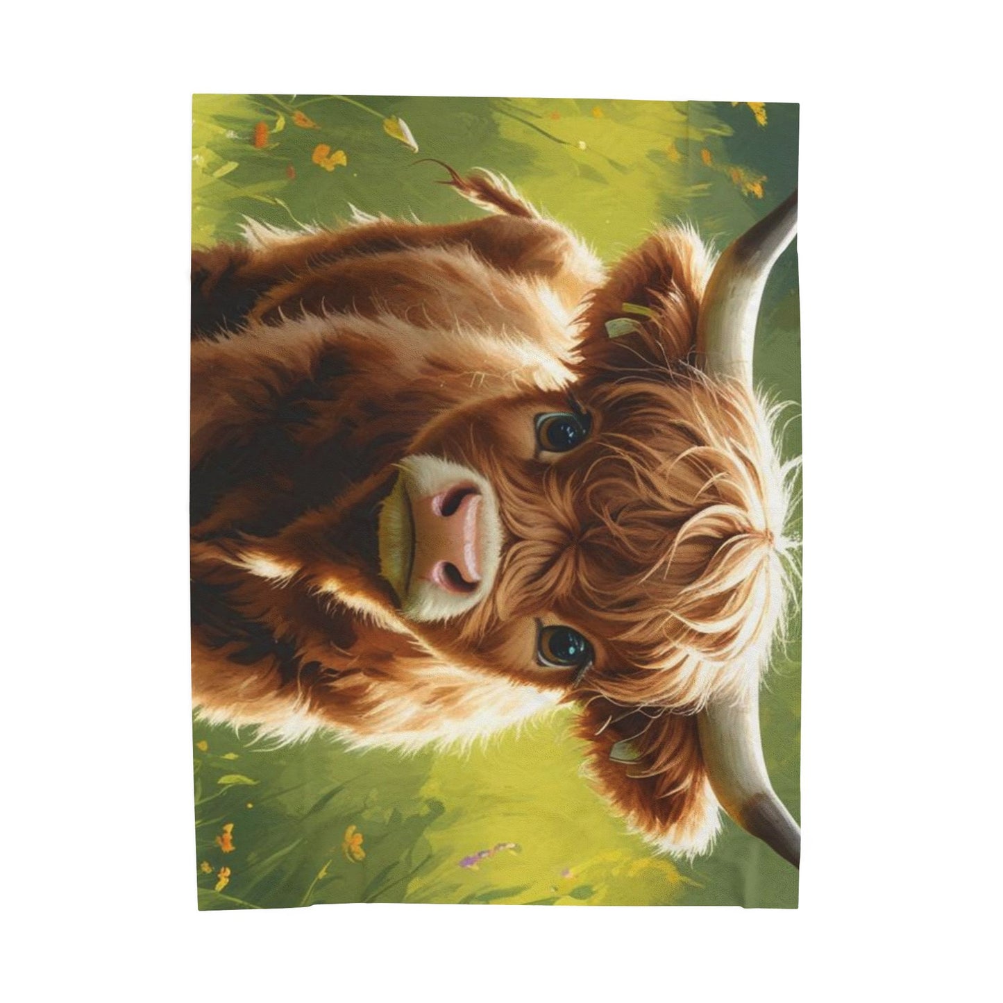 Highland Cow Velveteen Plush Blanket, Cozy Throw for Home Decor, Perfect Gift for Animal Lovers, Warm Blankets for Nursery, Kids' Room