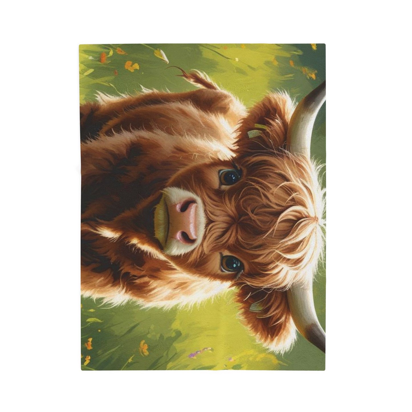 Highland Cow Velveteen Plush Blanket, Cozy Throw for Home Decor, Perfect Gift for Animal Lovers, Warm Blankets for Nursery, Kids' Room