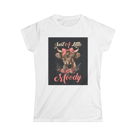 Funny Highland Cow Women's Tee Shirt, Cute Cattle Graphic T-Shirt, Comfy Cow Shirt, Hilarious Farm Animal Top, Quirky Cow Tee, Soft Cotton