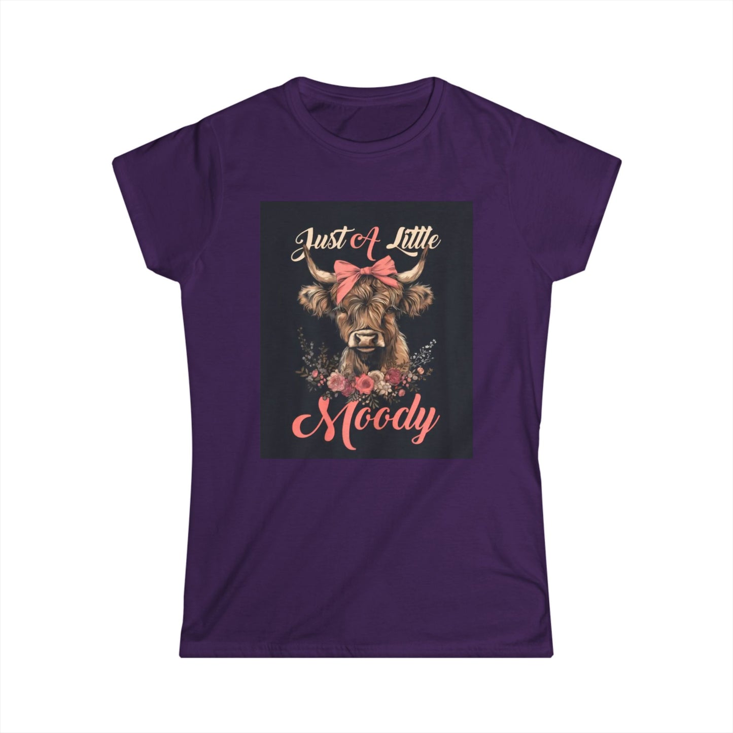 Funny Highland Cow Women's Tee Shirt, Cute Cattle Graphic T-Shirt, Comfy Cow Shirt, Hilarious Farm Animal Top, Quirky Cow Tee, Soft Cotton