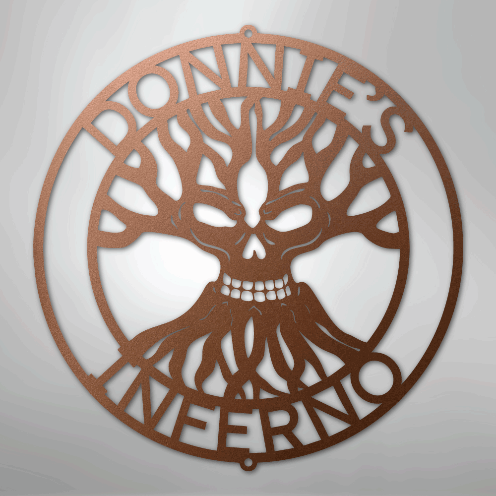 Custom Metal Wall Art - Personalized Skull Family Tree Sign