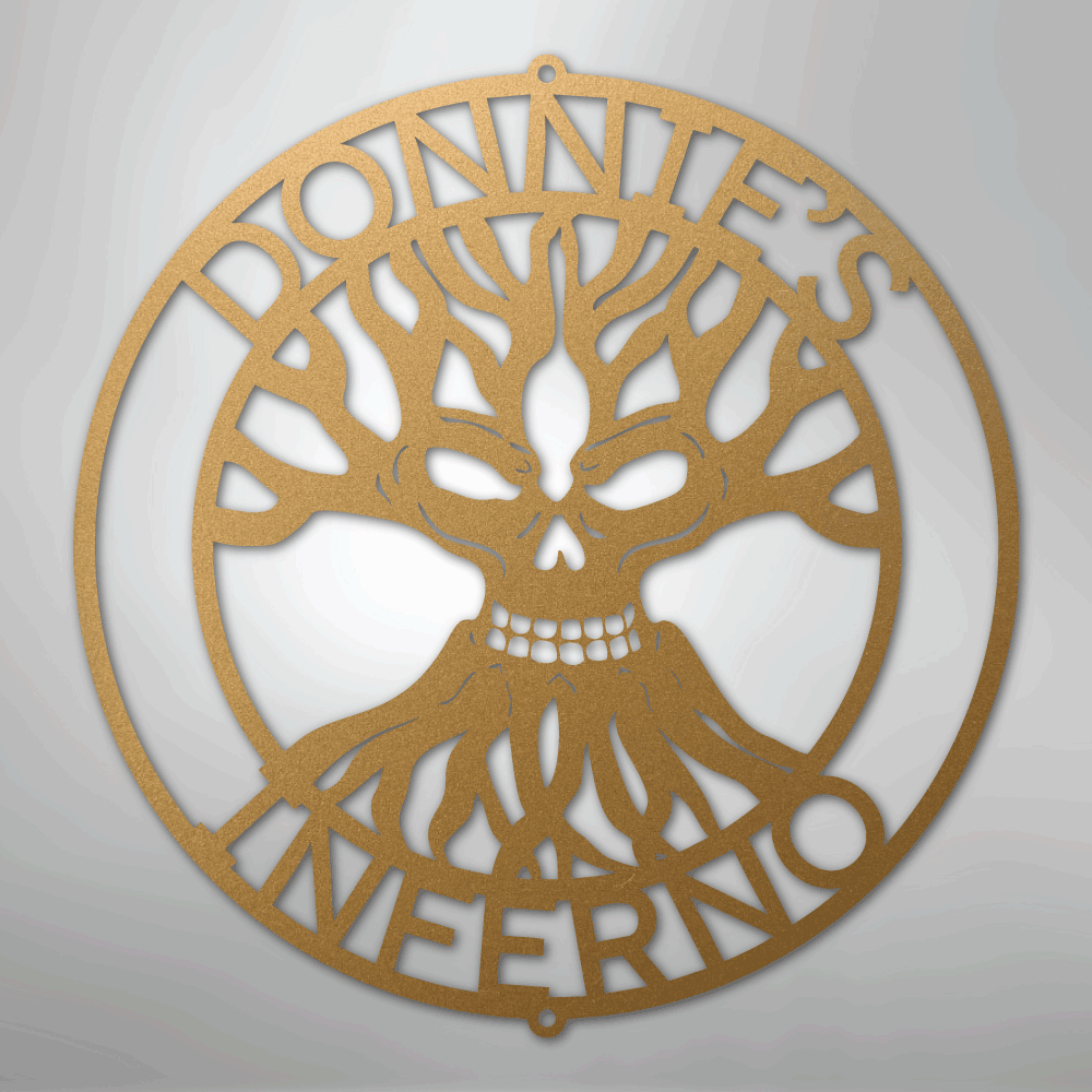 Custom Metal Wall Art - Personalized Skull Family Tree Sign