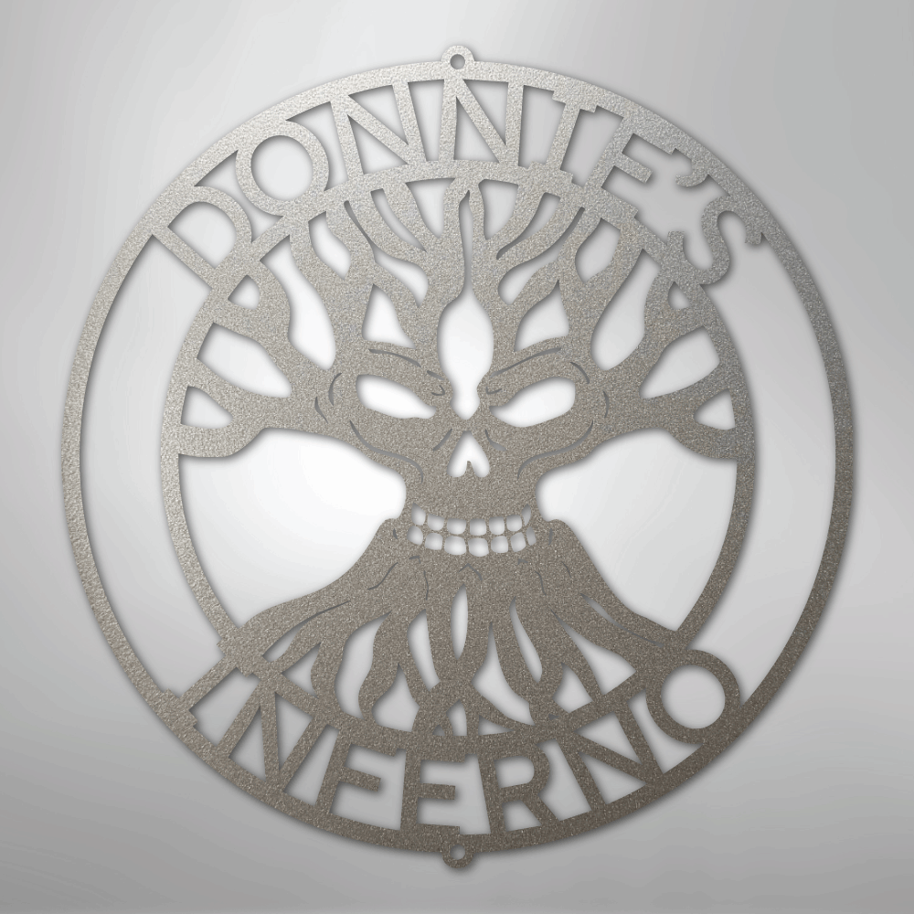 Custom Metal Wall Art - Personalized Skull Family Tree Sign