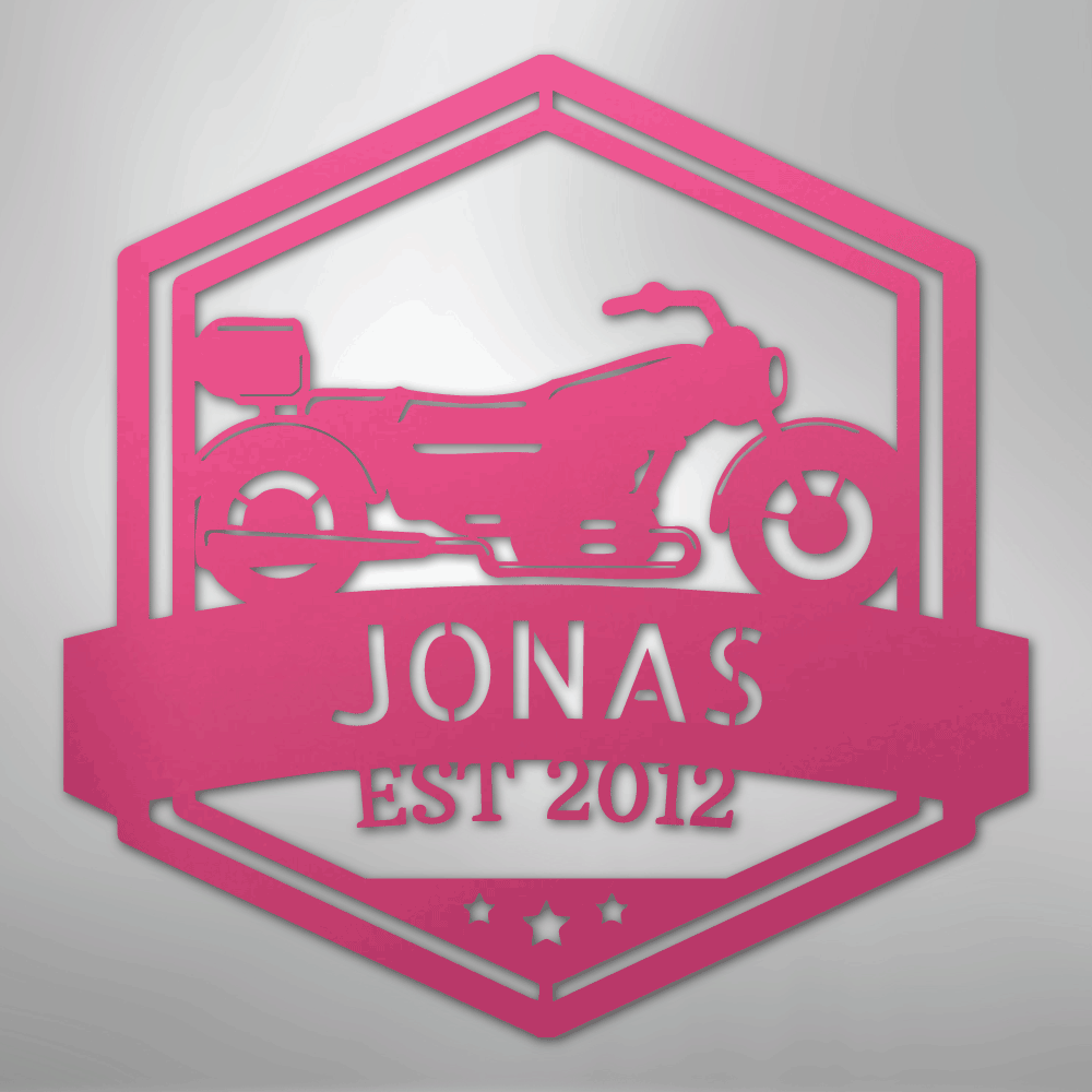 Custom Metal Wall Art - Personalized Motorbike Sign