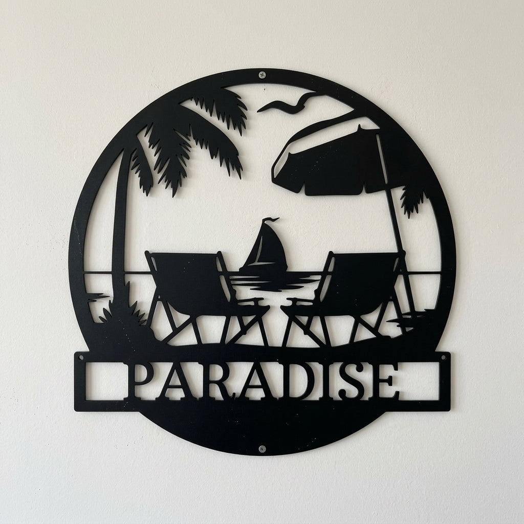 Custom Metal Wall Art - Personalized Beach Sign