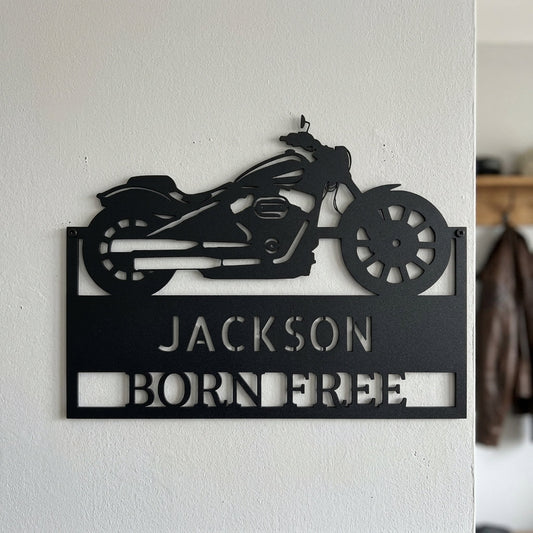 Custom Metal Wall Art - Personalized Biker Sign