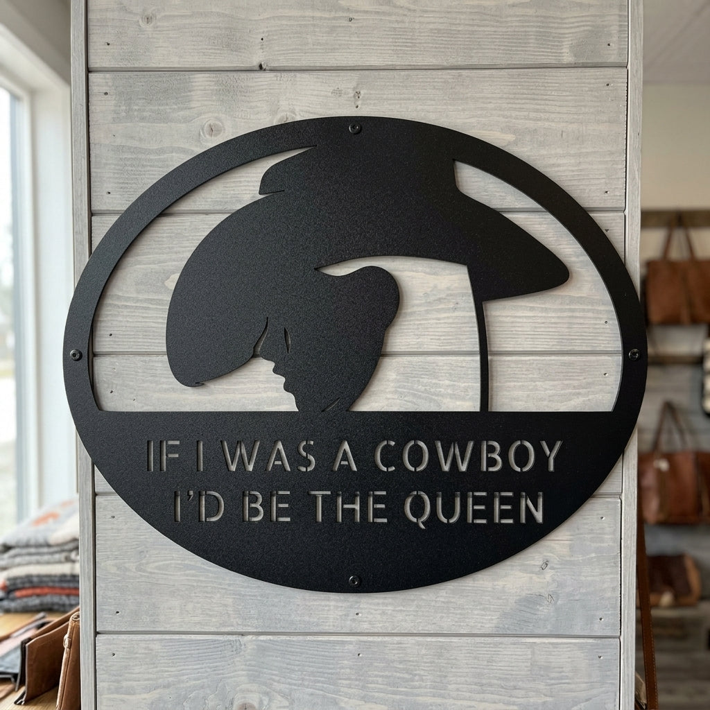 Custom Metal Wall Art - Personalized Cowgirl Sign