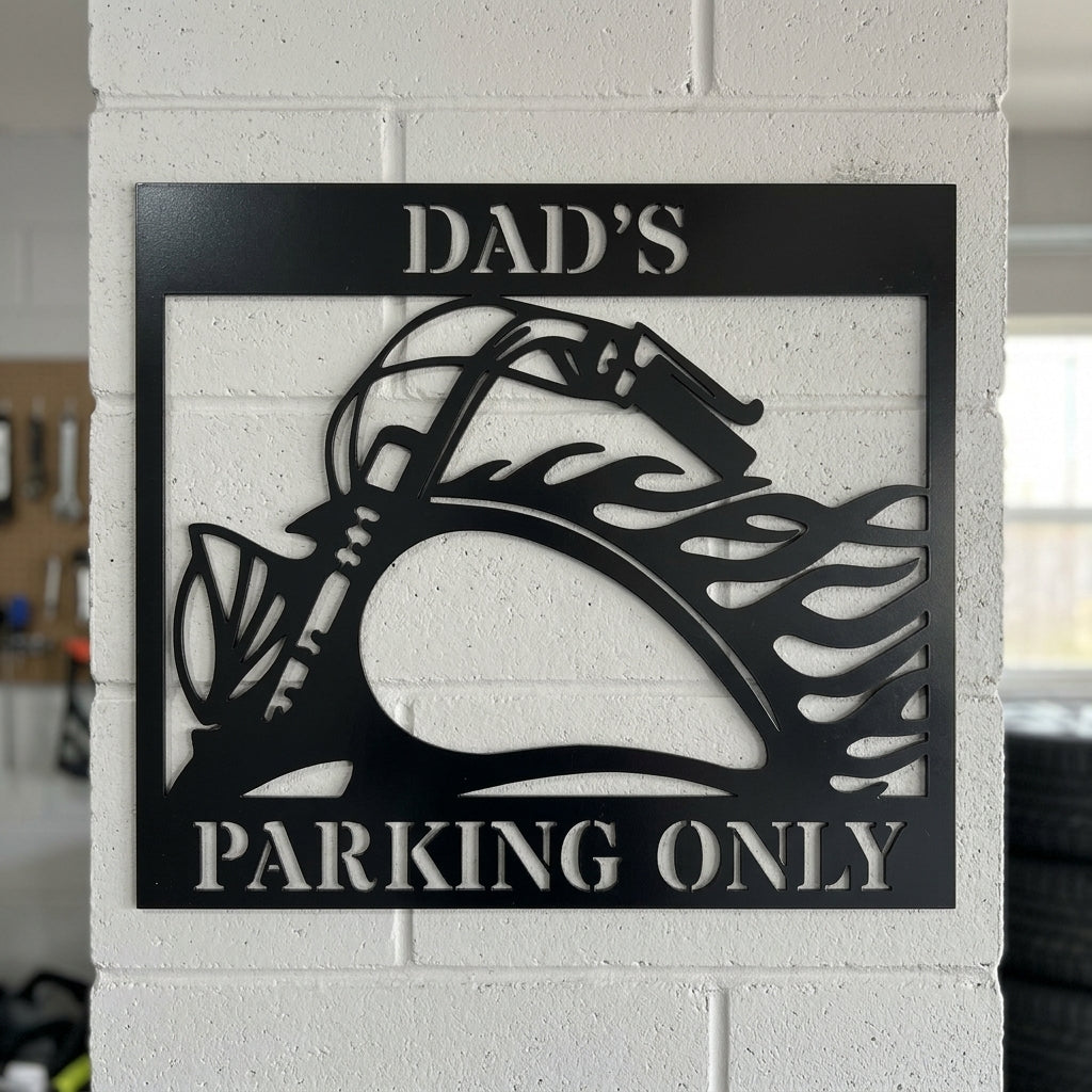 Custom Metal Wall Art - Personalized Hog Parking Name Sign