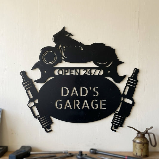 Custom Metal Wall Art - Personalized Dad's Garage Sign