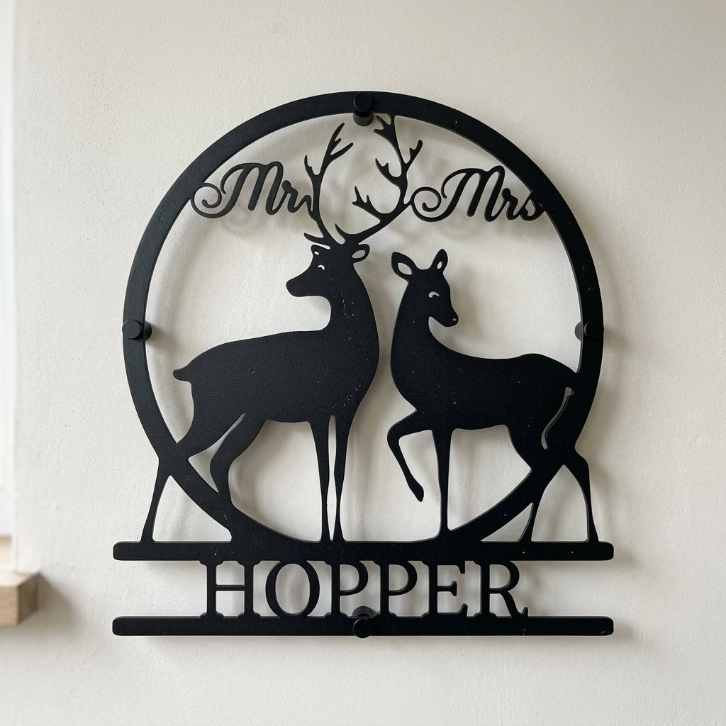 Custom Metal Wall Art - Personalized Mr and Mrs Sign