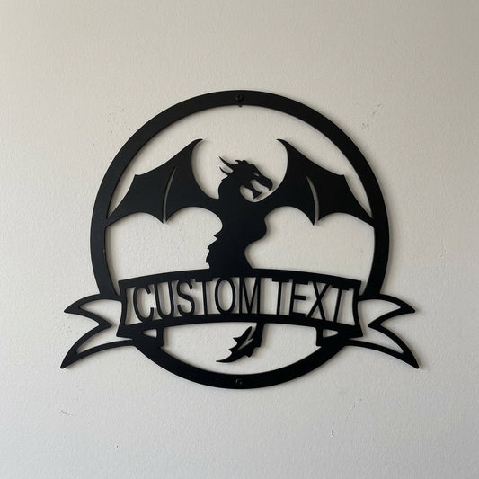 Custom Metal Wall Art - Personalized Dragon Name Sign