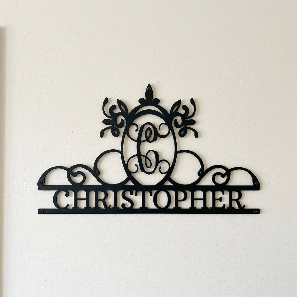 Custom Metal Wall Art - Personalized Monogram Sign