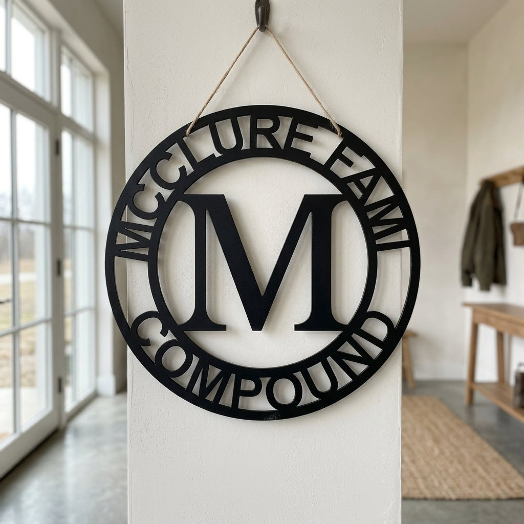 Custom Metal Wall Art - Split Letter Family Name Sign