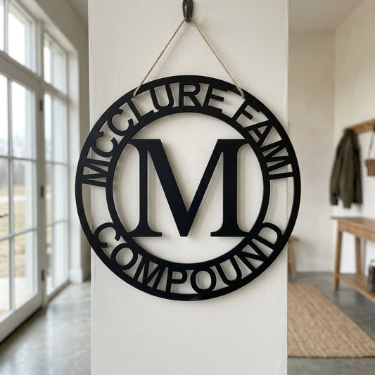 Custom Metal Wall Art - Split Letter Family Name Sign