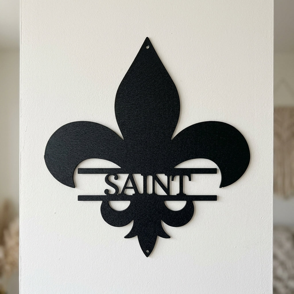 Custom Metal Wall Art - Personalized Fleur De Lis Monogram Plaque