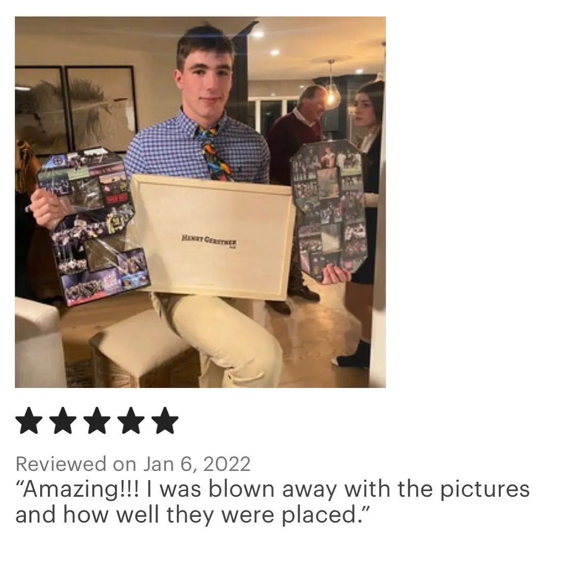 15 Inch Football Senior Night Collage Gift | "Amazing!"