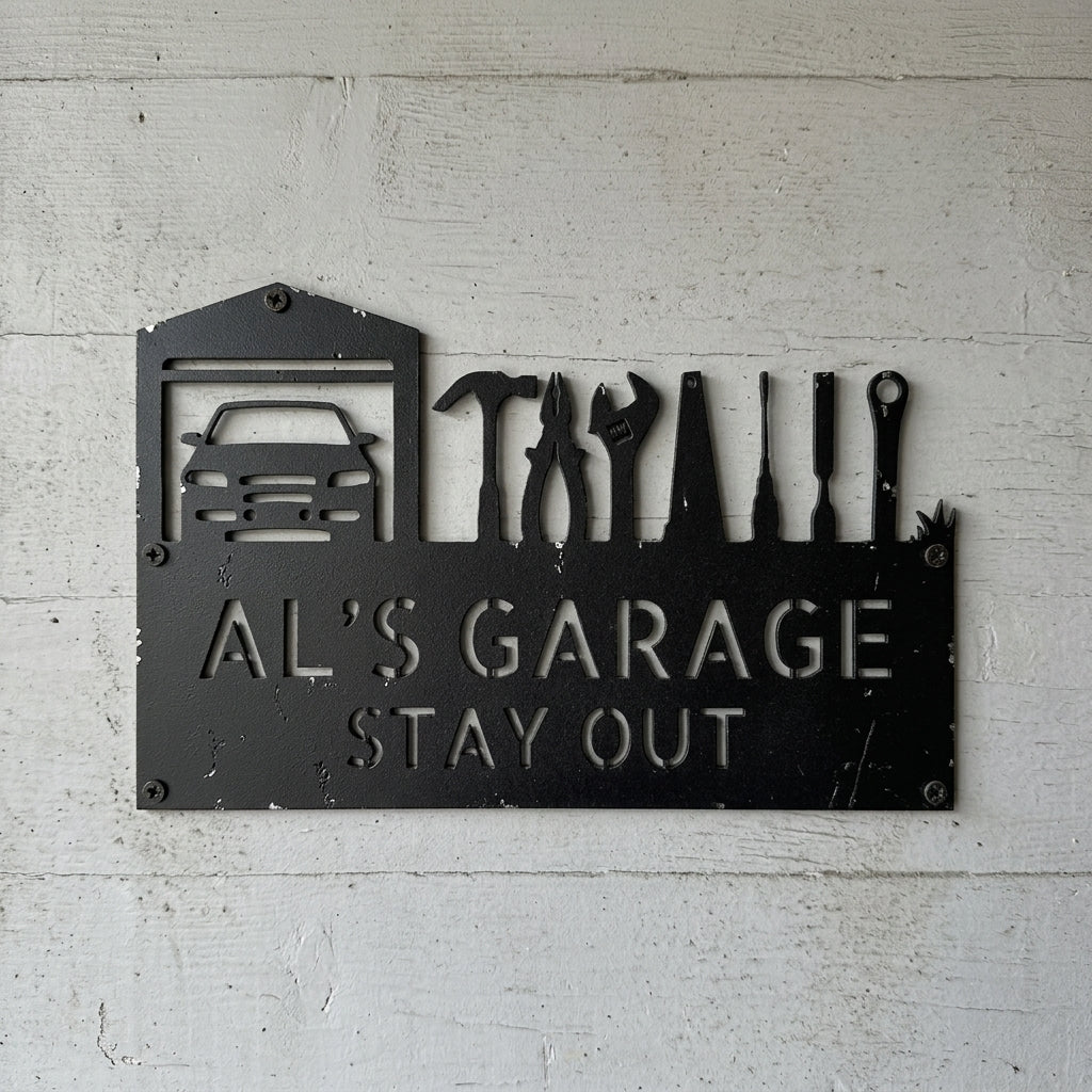 Custom Metal Wall Art - Personalized Garage Sign