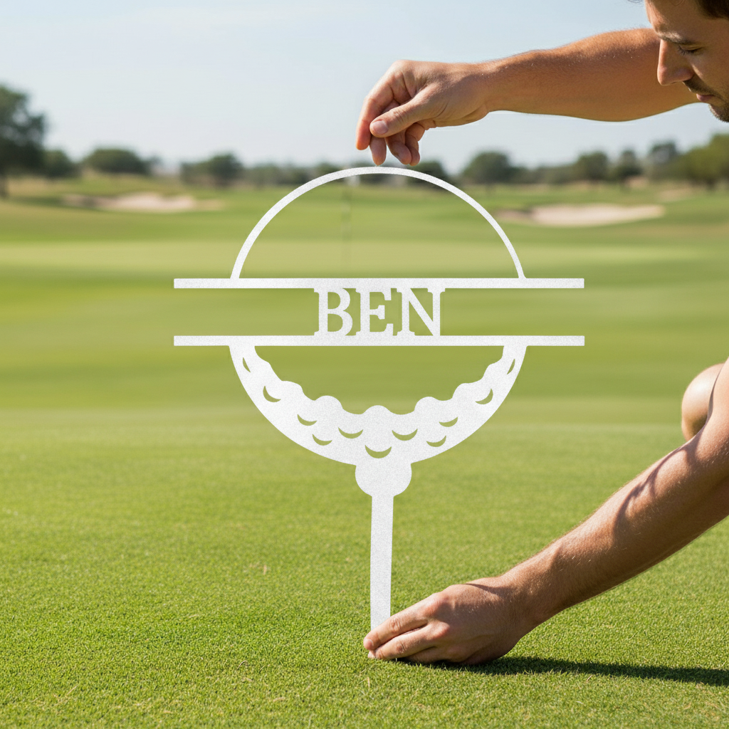 Custom Metal Wall Art - Personalized Golf Name Sign