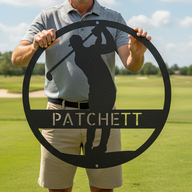 Custom Metal Wall Art - Personalized Golf Course Name Sign