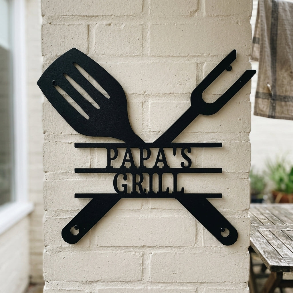 Custom Metal Wall Art - Personalized Grill Sign