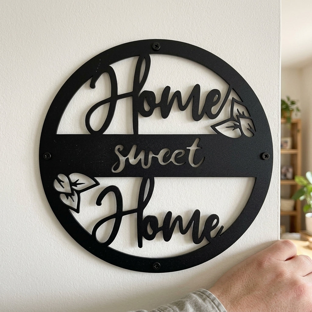 Metal Wall Art - Home Sweet Home Name Sign