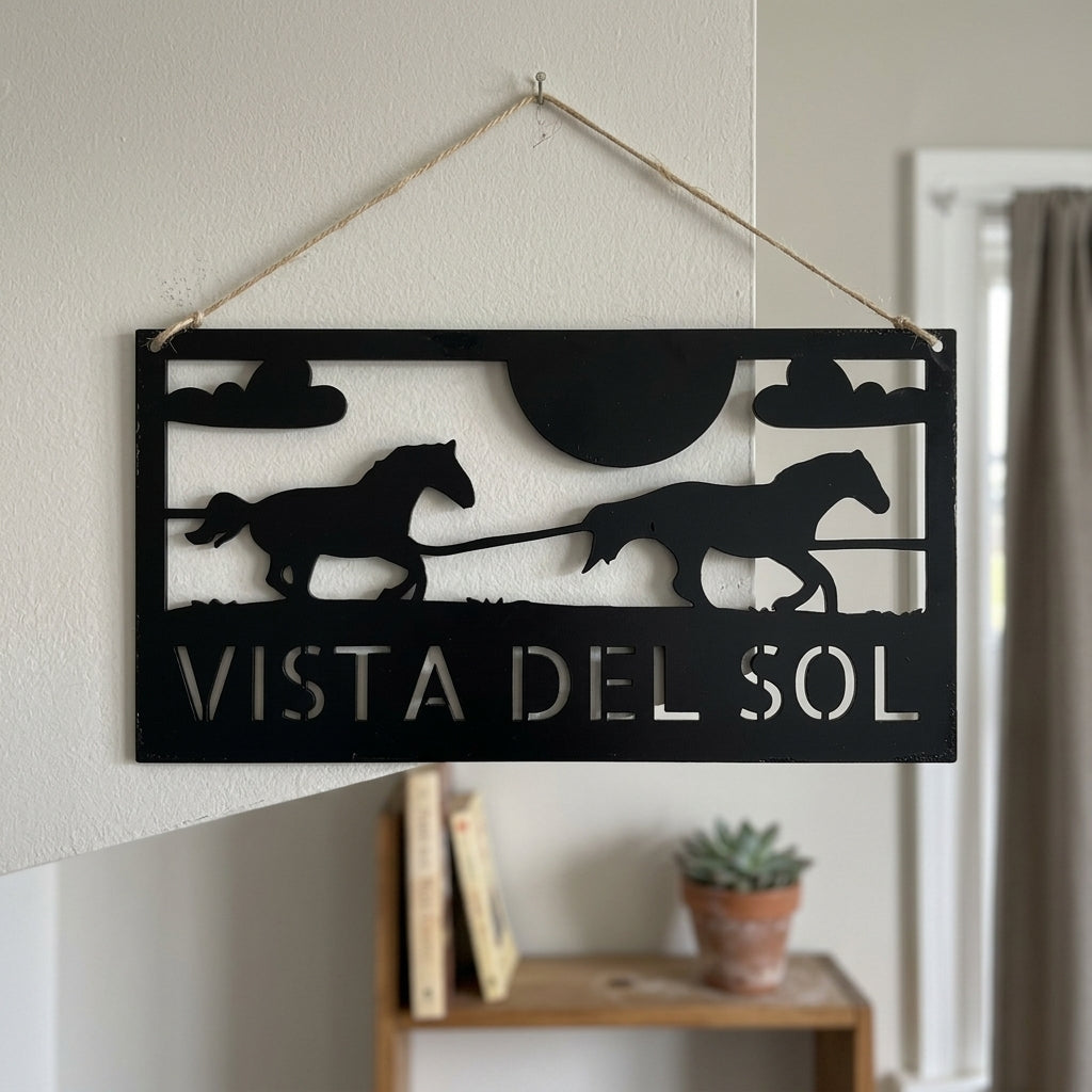 Custom Metal Wall Art - Personalized Horse Racing Monogram Sign