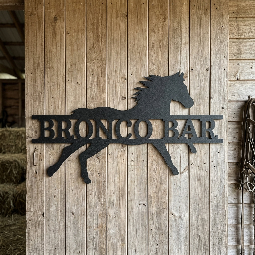 Custom Metal Wall Art - Personalized Sprinting Horse Sign