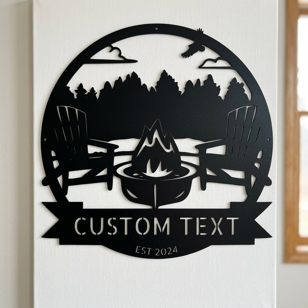 Custom Metal Wall Art - Personalized Lake House Sign