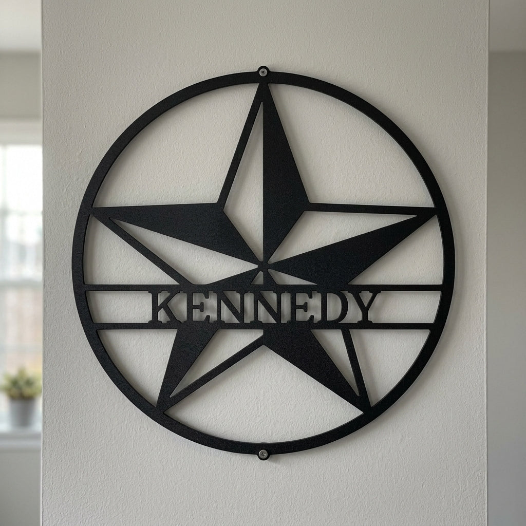 Custom Metal Wall Art - Personalized Lone Star Name Sign