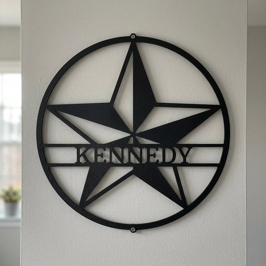 Custom Metal Wall Art - Personalized Lone Star Name Sign