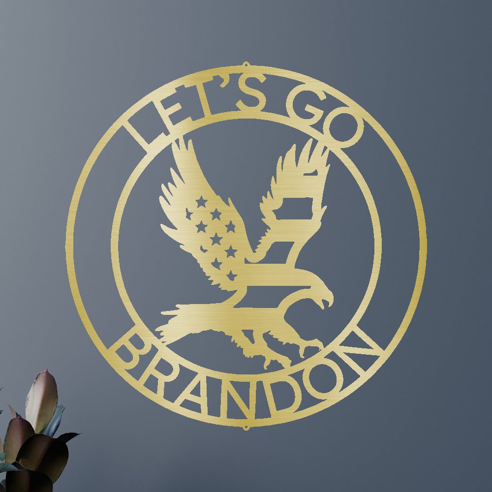 Custom Metal Wall Art - Personalized Patriotic Eagle Sign