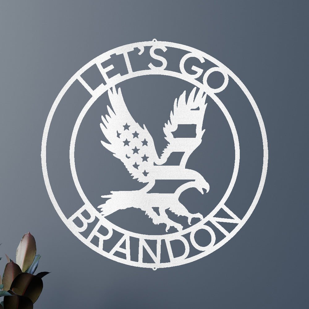 Custom Metal Wall Art - Personalized Patriotic Eagle Sign