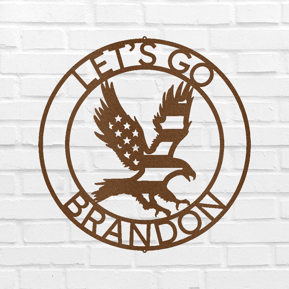 Custom Metal Wall Art - Personalized Patriotic Eagle Sign