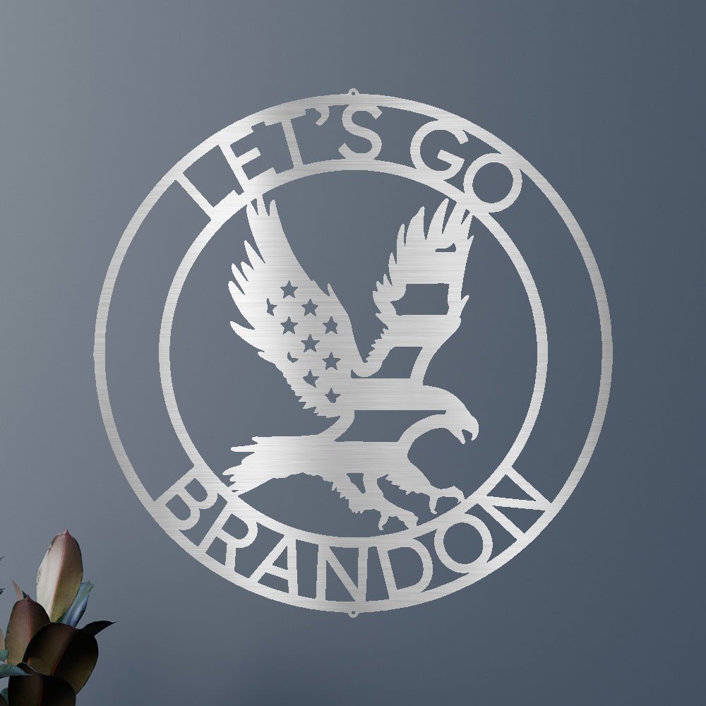 Custom Metal Wall Art - Personalized Patriotic Eagle Sign