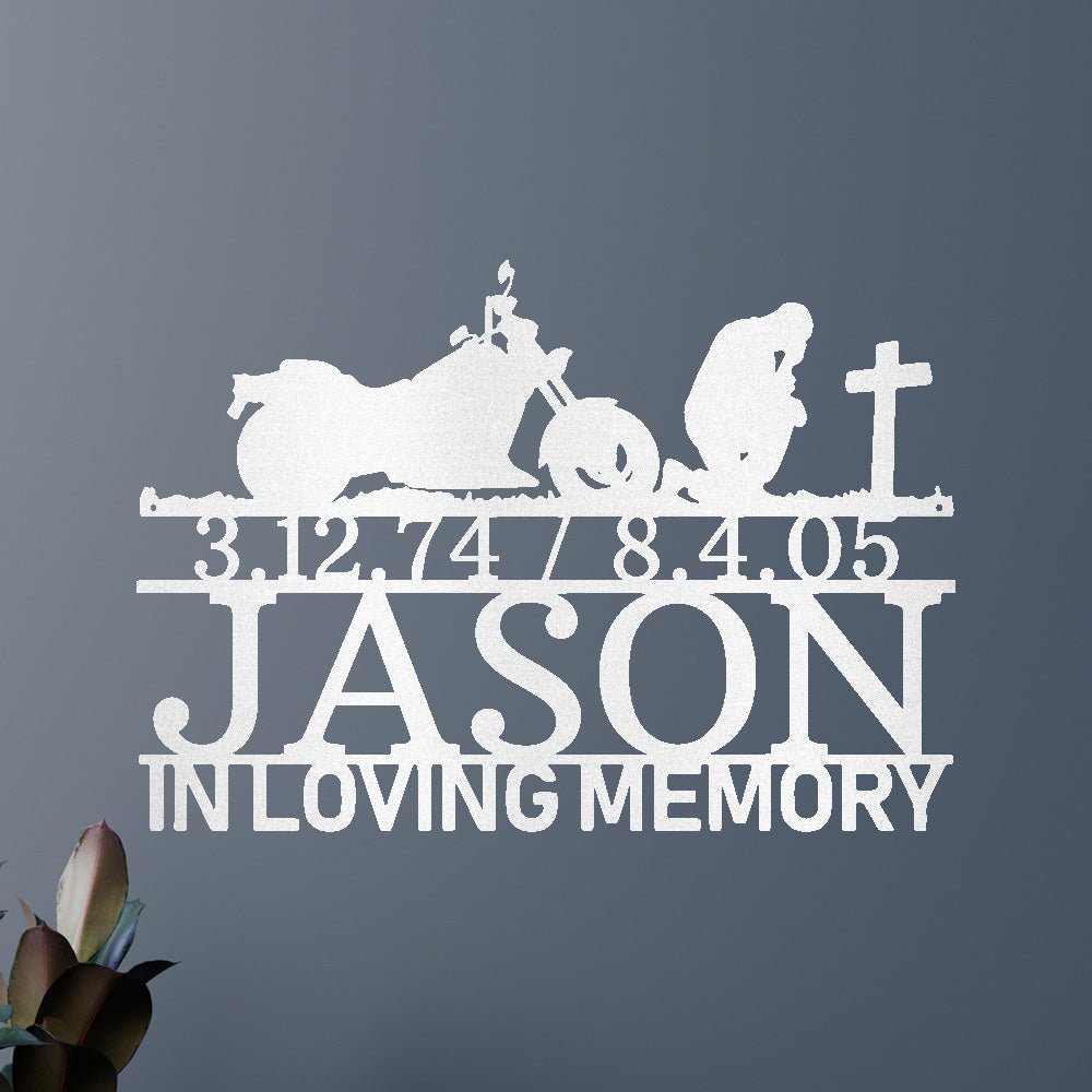Custom Metal Wall Art - Personalized Biker Memorial Sign