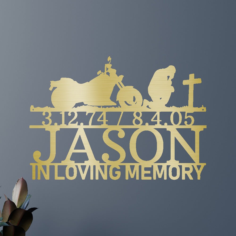 Custom Metal Wall Art - Personalized Biker Memorial Sign
