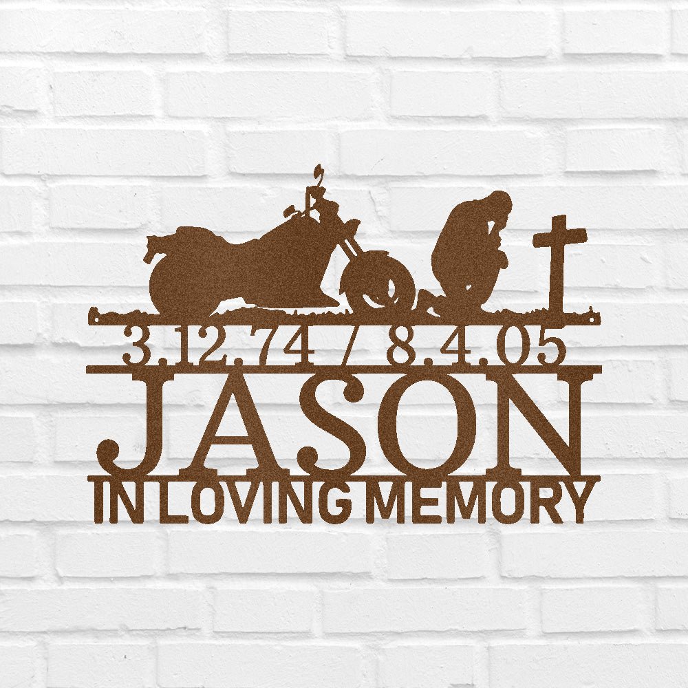 Custom Metal Wall Art - Personalized Biker Memorial Sign