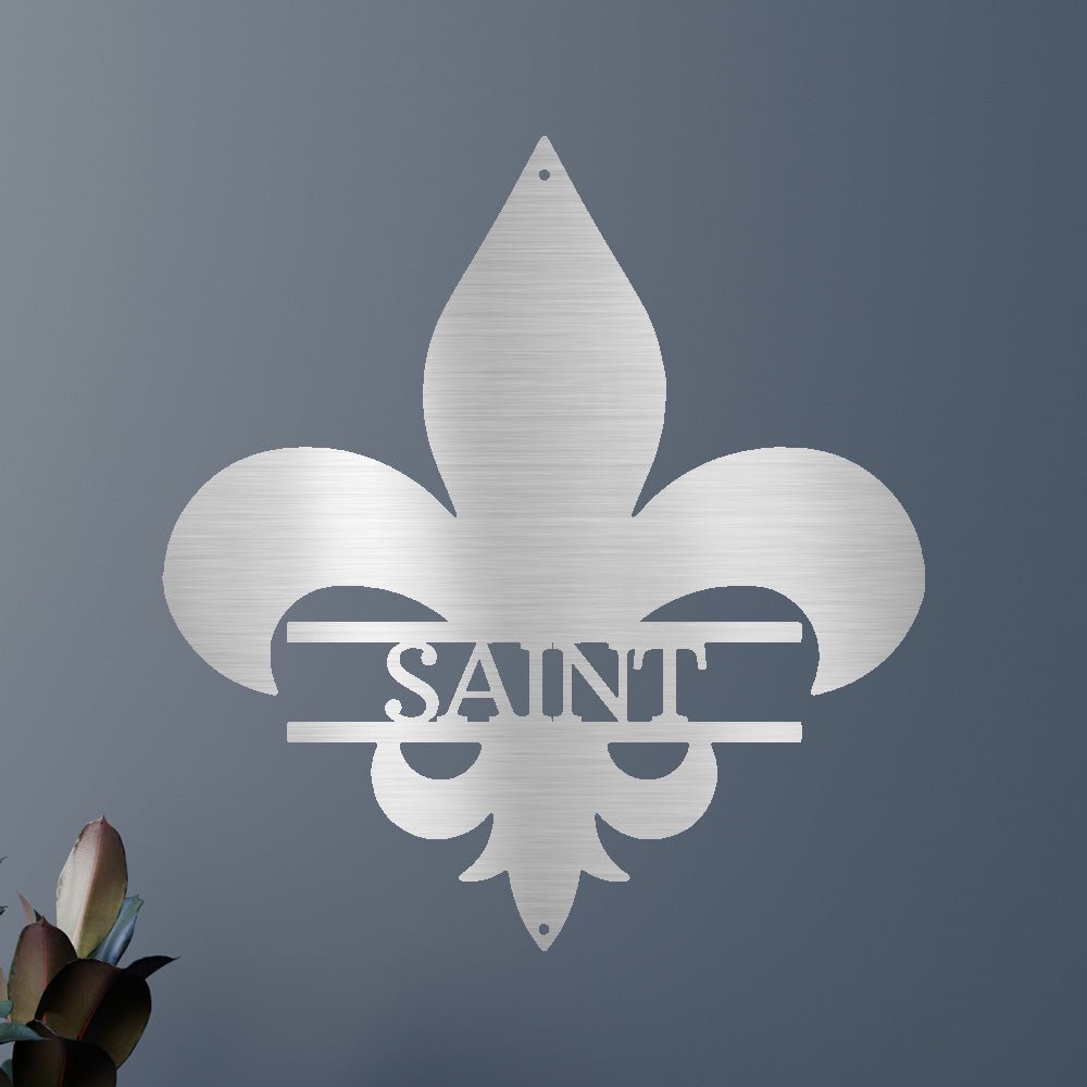 Custom Metal Wall Art - Personalized Fleur De Lis Monogram Plaque