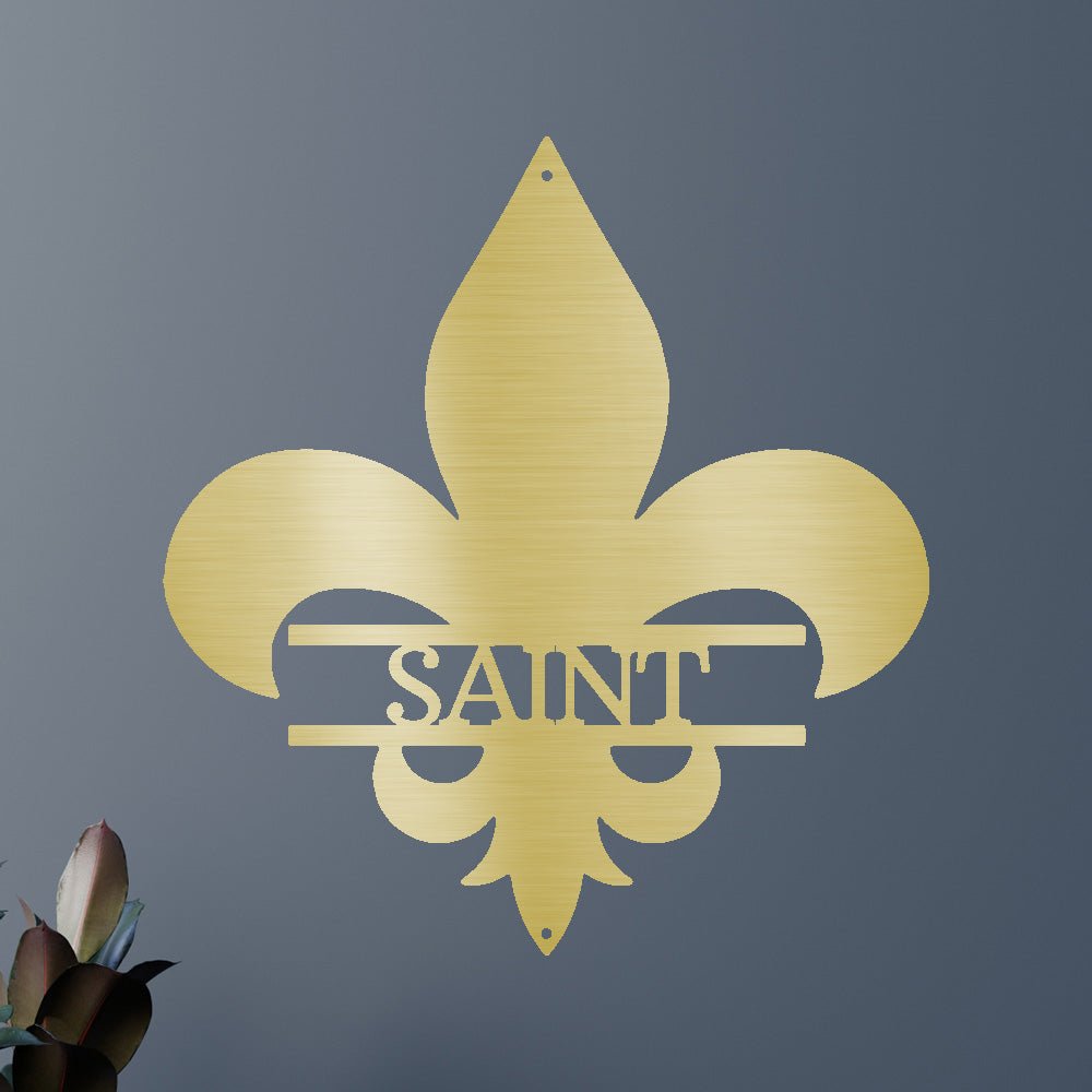Custom Metal Wall Art - Personalized Fleur De Lis Monogram Plaque