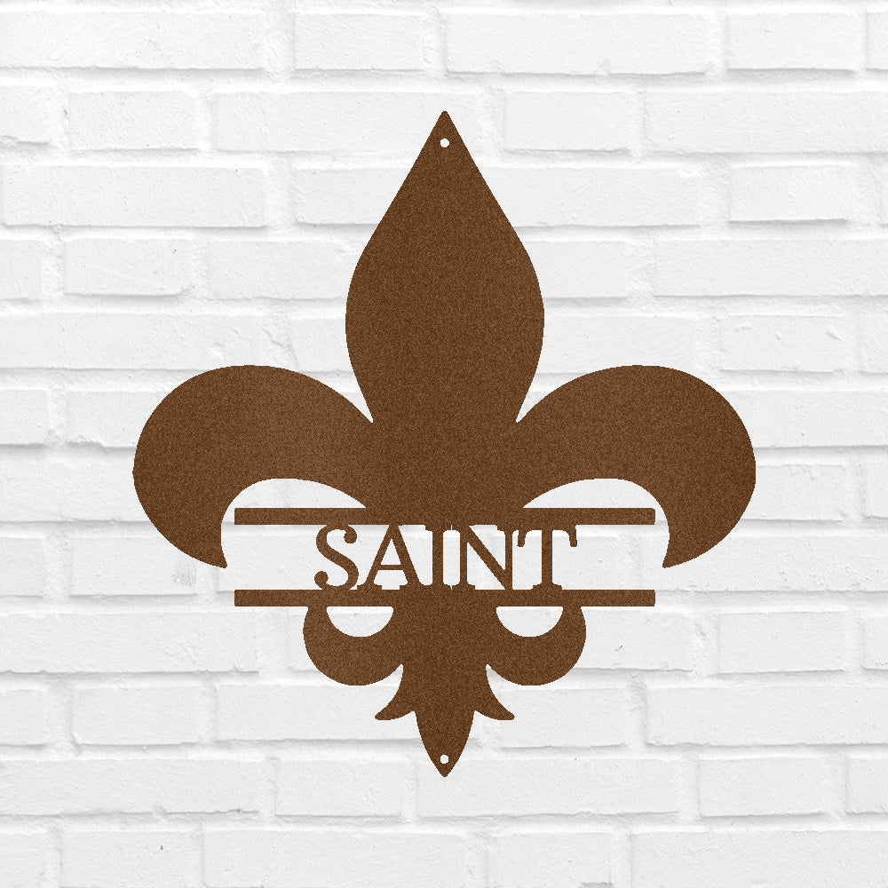 Custom Metal Wall Art - Personalized Fleur De Lis Monogram Plaque