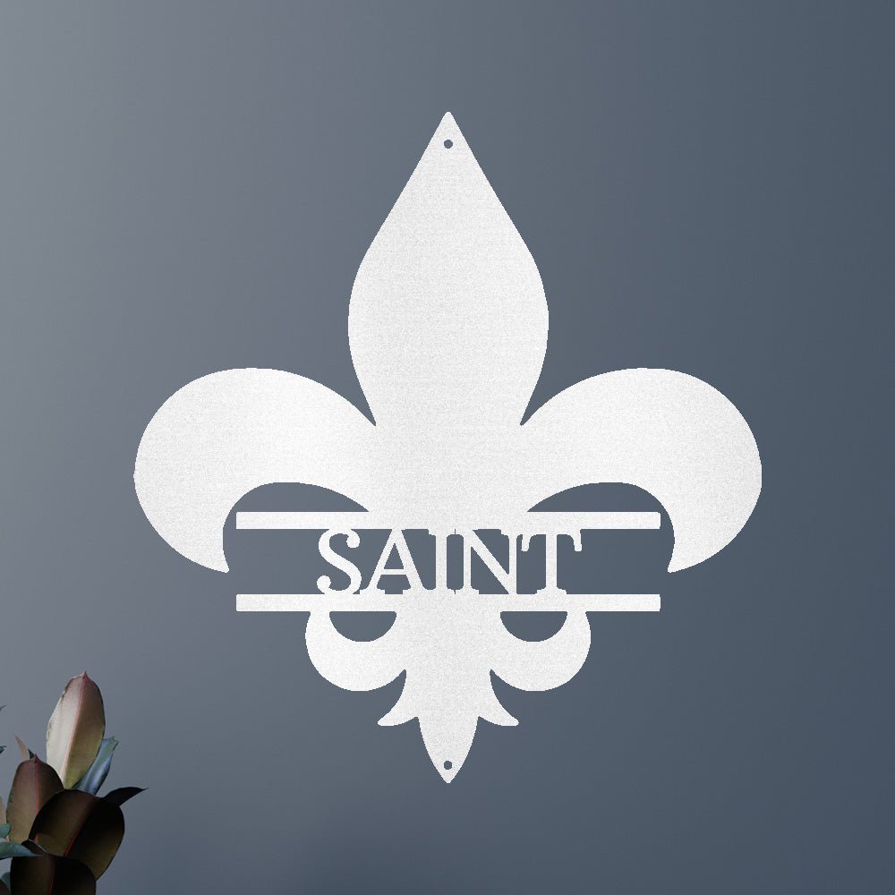 Custom Metal Wall Art - Personalized Fleur De Lis Monogram Plaque