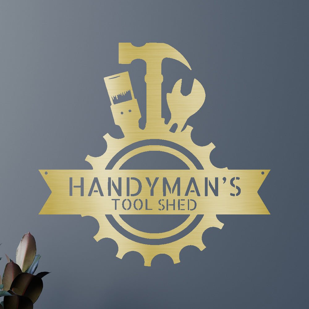 Custom Metal Wall Art - Personalized Tool Man Workshop Plaque