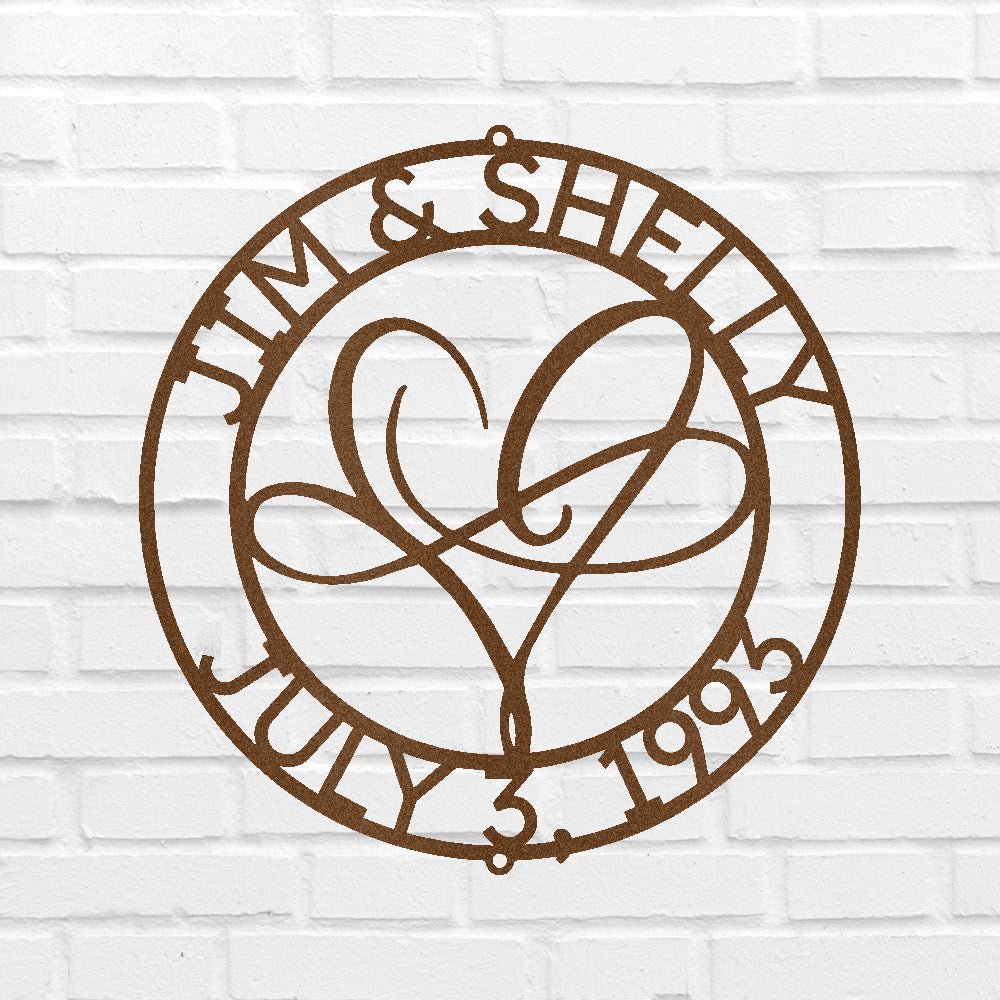 Custom Metal Wall Art - Personalized Wedding Infinity Name Sign